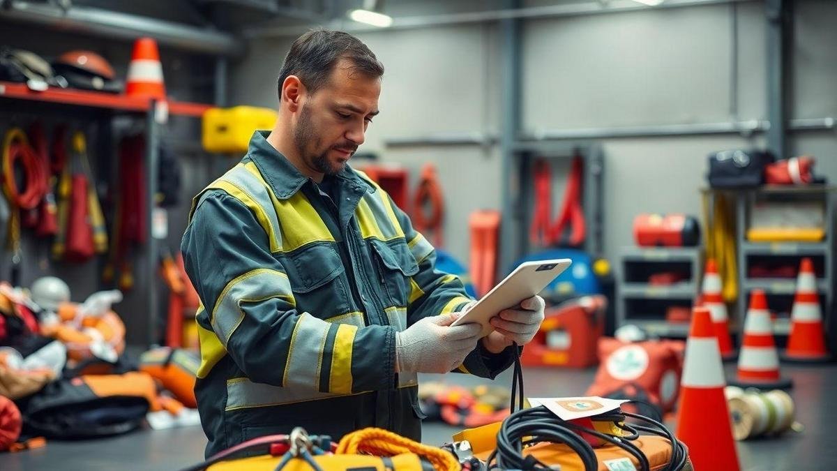 Inspeção e manutenção de equipamentos de resgate