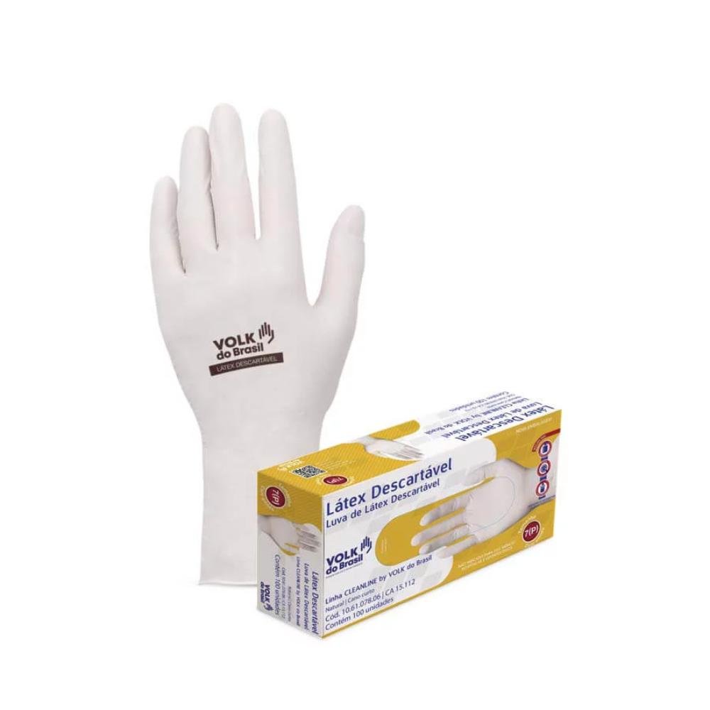 LUVA LATEX DESCARTAVEL C/ AMIDO VOLK - CA.15112