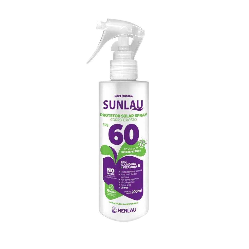PROTETOR SOLAR FPS60 REPELENTE SPRAY 200ML HENLAU